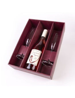 Víno z Kobylí Dárkový set perlivé víno Frankovka rosé + 2 skleničky